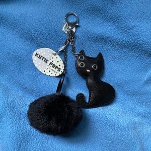 Cat and Pom Pom Keychain